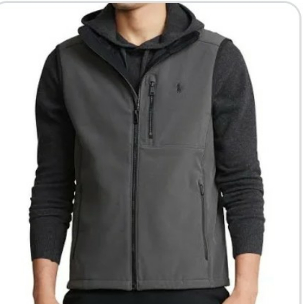 Men's fleece Polo Vest.